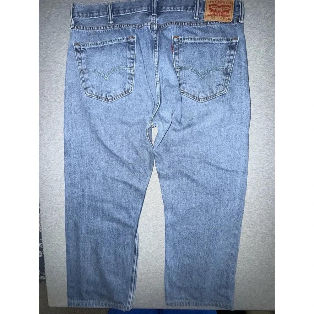 Levi 505 Mens Jeans 38x30* Regular Fit Straight Leg Workwear Inseam Measures 27
